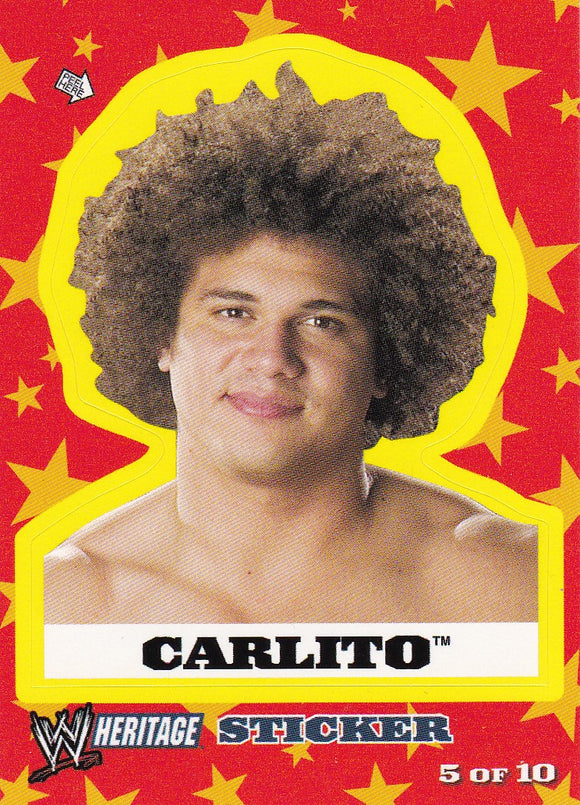 2005 Topps WWE Heritage Wrestling Sticker 5 of 10 Carlito