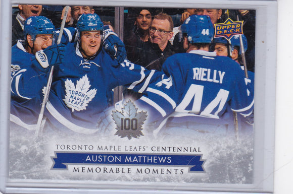 Auston Matthews 2017-18 Toronto Maple Leafs Centennial Memorable Moments card #200
