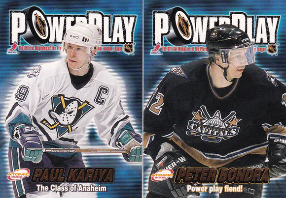 2001-02 Atomic Hockey Power Play insert cards Choose your numbers