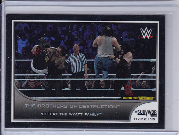 2016 Topps WWE Road To Wrestlemania Short Print base card 14 of 20 Brothers Of Destruction