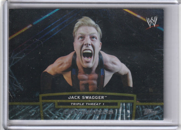 2013 Topps WWE Triple Threat 1 Cockiness card TT3-1 Jack Swagger