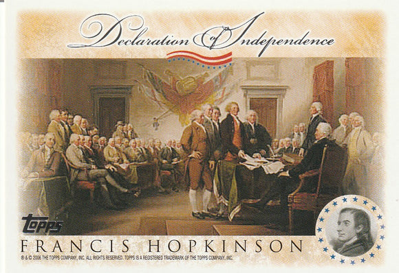 2006 Topps Signers of the Declaration of Independence card Francis Hopkinson