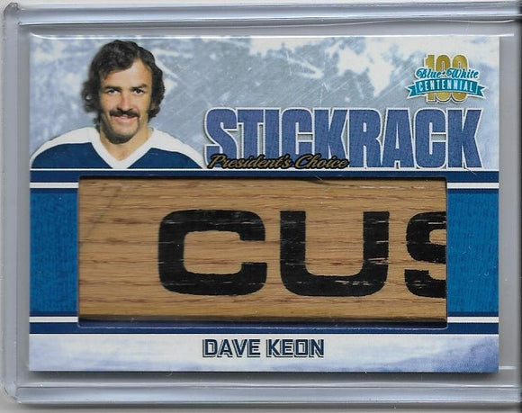 Dave Keon 2017 Blue & White Centennial Stickrack Relic SR-10 08/10