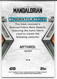 Star Wars The Mandalorian 2 Mythrol Sourced Fabric Relic FR-M #d 42/99
