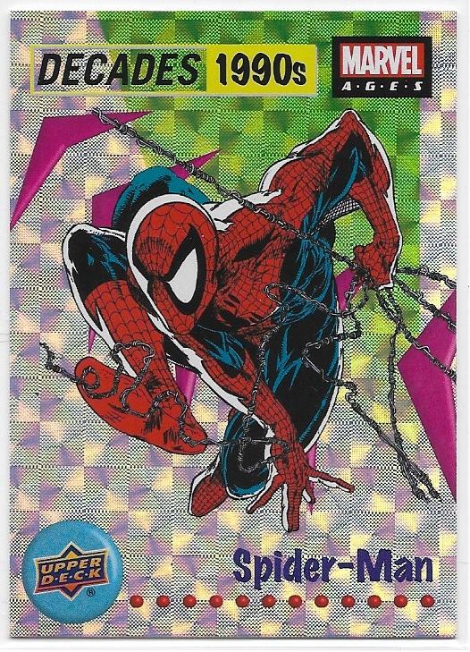 2020 UD Marvel Ages Decades 1990s Foil Insert card D9-10 Spider-Man