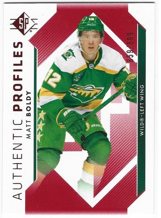 Matt Boldy 2023-24 SP Hockey Authentic Profiles AP-8 Red #d 859/899