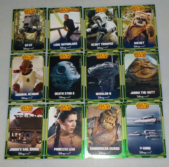 Star Wars Disney Store UK 12 card Return of The Jedi Promo set