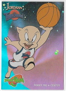 1996 Upper Deck Space Jam Jordan's Tunesquad card T4 Porky Pig