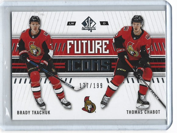 Brady Tkachuk Thomas Chabot 2019-20 SP Authentic Future Icons card #137 #d 177/199