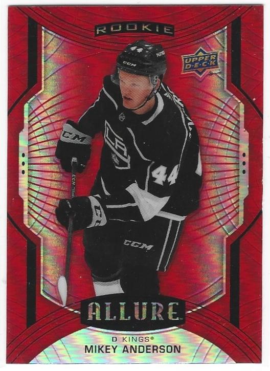 Mikey Anderson 2020-21 Allure Rookie card #110 Red Rainbow parallel