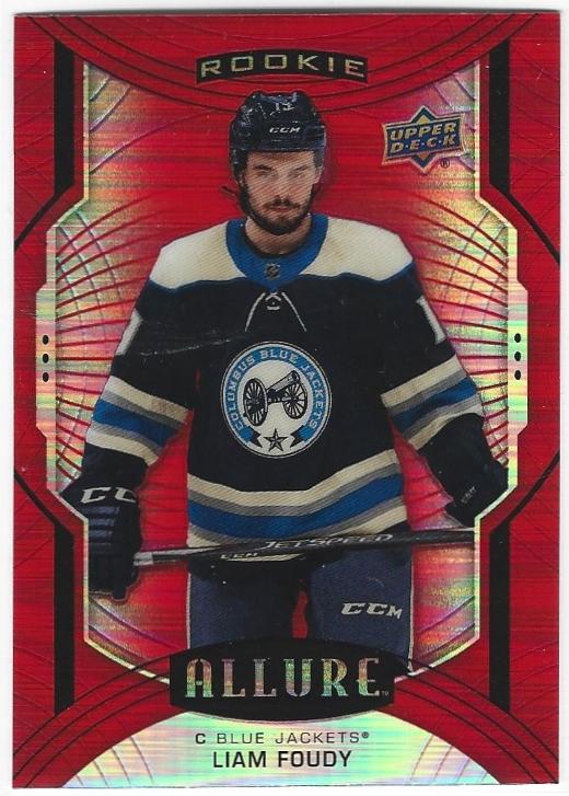 Liam Foudy 2020-21 Allure Rookie card #106 Red Rainbow parallel