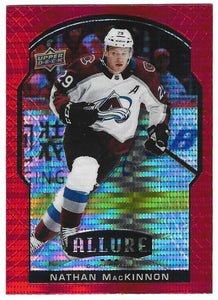 Nathan Mackinnon 2020-21 Allure card #23 Red Rainbow parallel