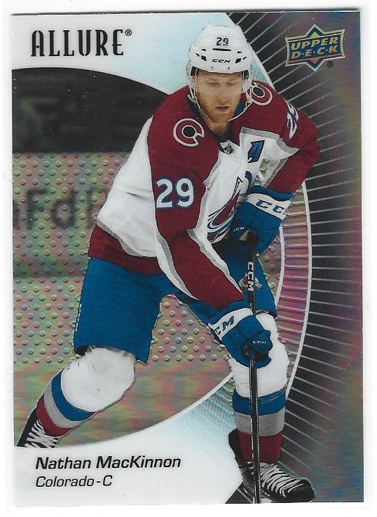 Nathan Mackinnon 2023-24 Allure card #50 Black Rainbow parallel