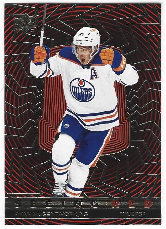 Ryan Nugent-Hopkins 2023-24 Upper Deck Seeing Red card SR-67 Gold parallel