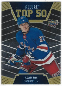 Adam Fox 2019-20 Upper Deck Allure Top 50 card T50-5