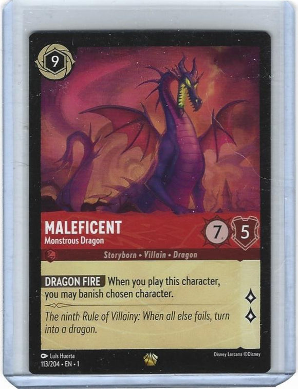 Disney Lorcana Maleficent Monstrous Dragon 113/204 Legendary Non-Foil