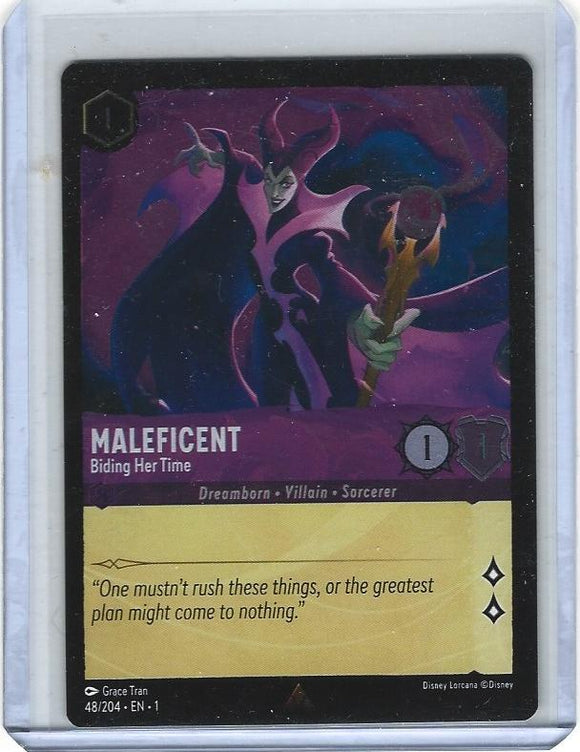 Disney Lorcana Maleficent Biding Her Time 48/204 Rare Foil