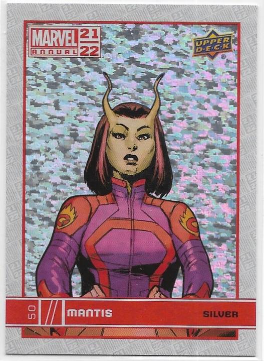 2021-22 Upper Deck Marvel Annual Silver Sparkle card 50 Mantis