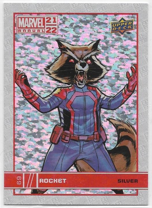 2021-22 Upper Deck Marvel Annual Silver Sparkle card 69 Rocket