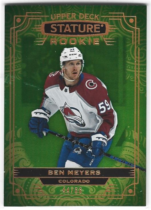 Ben Meyers 2022-23 Stature Hockey Rookie Base Photo Variant Green #d 44/66