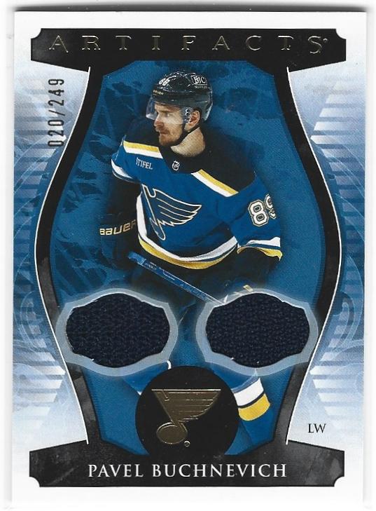 Pavel Buchnevich 2023-24 UD Artifacts card #25 Gold Jersey #d 020/249