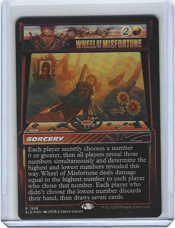 Magic The Gathering Secret Lair Arcade Racers Wheel of Misfortune Rainbow Foil R 1959 MTG