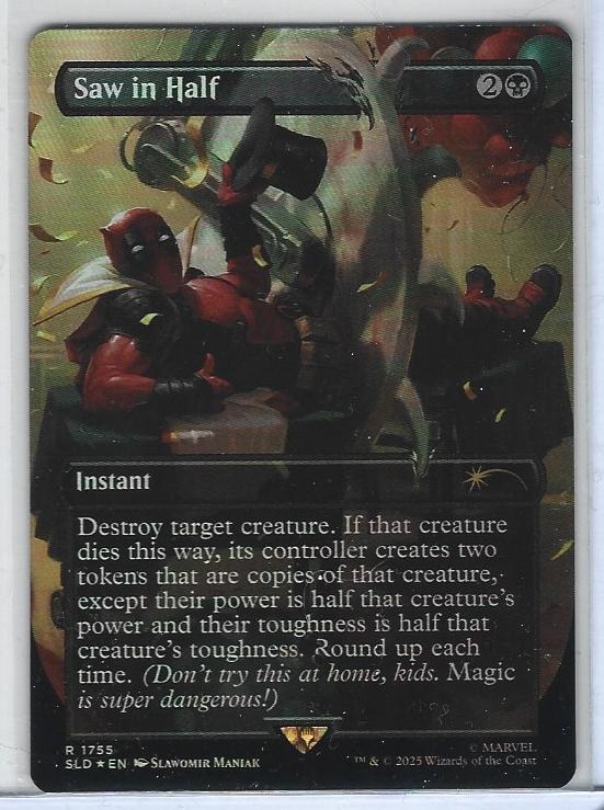 Magic The Gathering Secret Lair Deadpool Saw in Half Rainbow Foil R 1755 MTG