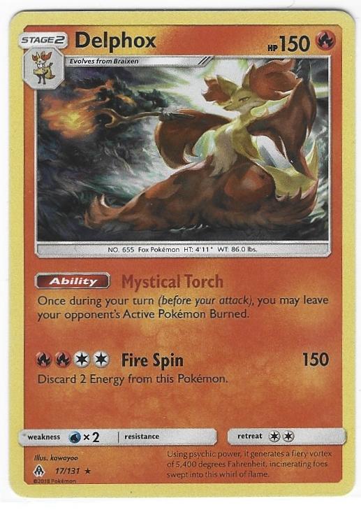 Pokémon TCG Delphox Forbidden Light Holo Rare 17/131