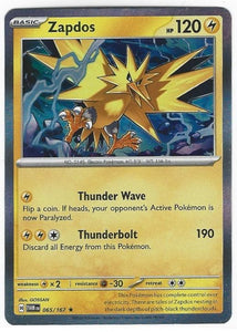 Pokémon TCG Zapdos Twilight Masquerade Holo Rare 065/167