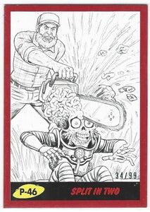 2017 Topps Mars Attacks The Revenge Pencil Art card #P-46 Red Parallel #d 34/99