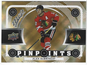 Alex Debrincat 2022-23 Upper Deck MVP Pinpoints Gold card #PP11