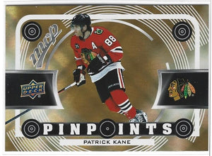 Patrick Kane 2022-23 Upper Deck MVP Pinpoints Gold card #PP1