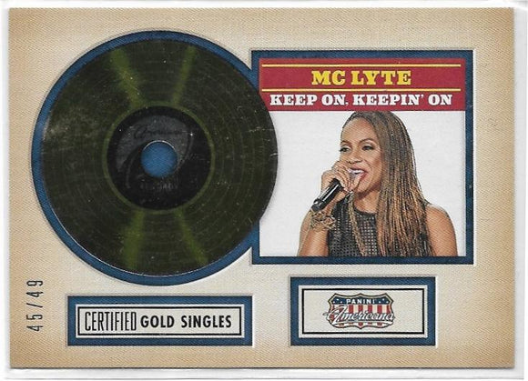 2015 Americana Certified Gold Singles card #5 MC Lyte #d 45/49
