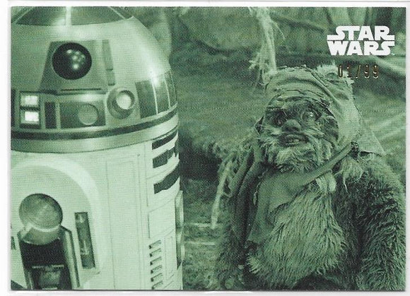 Star Wars ROTJ Black and White card #76 Green #d 01/99