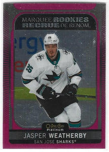 Jasper Weatherby 2021-22 OPC Platinum Matte Pink Rookie card #270