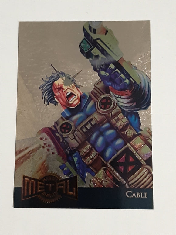 1995 Marvel Metal Gold Blaster card # 1 of 18 Cable