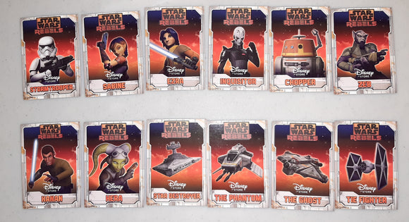Star Wars Disney Store UK 12 card Rebels Promo set