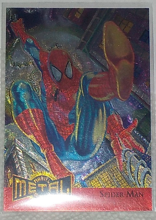 1995 Marvel Metal Metal Blaster card # 12 of 18 Spider-Man