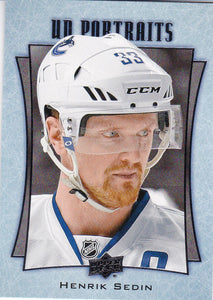 Henrik Sedin 2016-17 Upper Deck UD Portraits card P-29