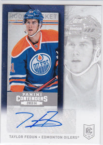 Taylor Fedun 2013-14 Contenders Autograph Rookie Ticket card 286