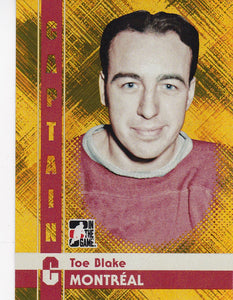 Toe Blake 2011-12 ITG Captain C card # 92 Gold Parallel