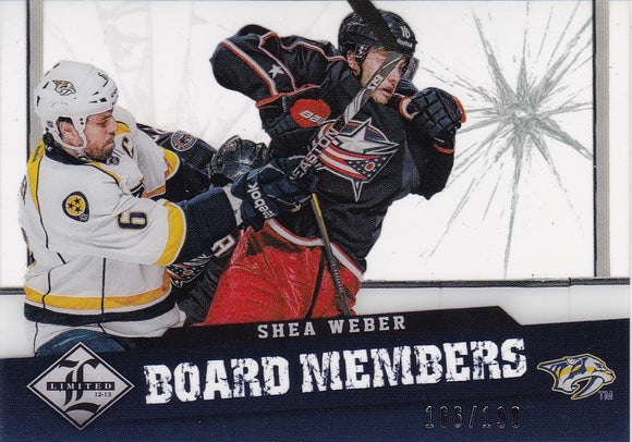 Shea Weber 2012-13 Limited Board Members card BM-7 #d 166/199
