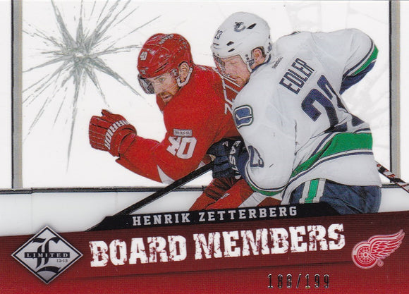 Henrik Zetterberg 2012-13 Limited Board Members card BM-26 #d 188/199