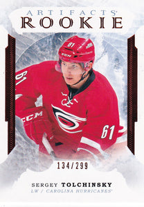 Sergey Tolchinsky 2016-17 Artifacts Rookie card # 176 Red #d 134/299