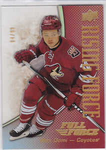 Max Domi 2015-16 Full Force Rising Force card RF-MD Gold #d 04/99