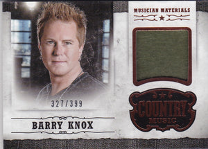 Barry Knox 2014 Panini Country Music Musician Materials Relic M-BKN 327/399