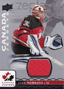 Jake McGrath 2017-18 Team Canada Juniors Jersey card #59