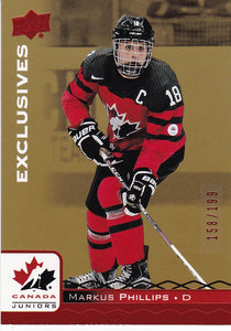 Markus Phillips 2017-18 Team Canada Juniors card 67 Red Exclusives #d 158/199