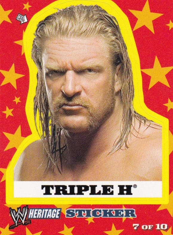 2005 Topps WWE Heritage Wrestling Sticker 7 of 10 Triple H