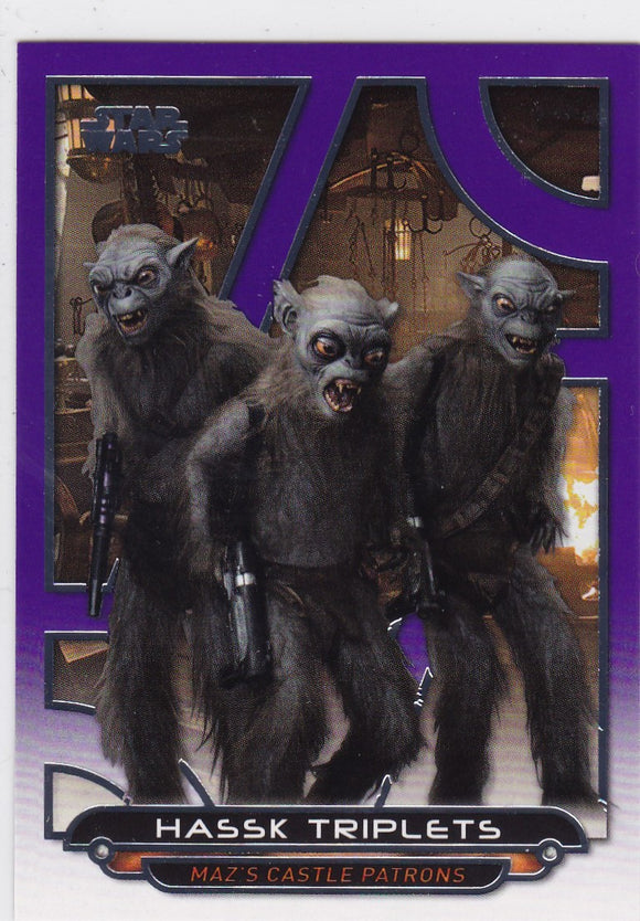 Star Wars Galactic Files 2018 card TFA-54 Hassk Triplets Purple #d 43/99